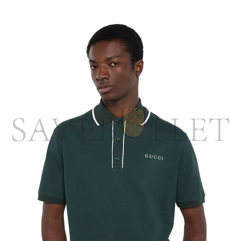 Gvc*1 COTTON PIQUET POLO SHIRT WITH EMBROIDERY